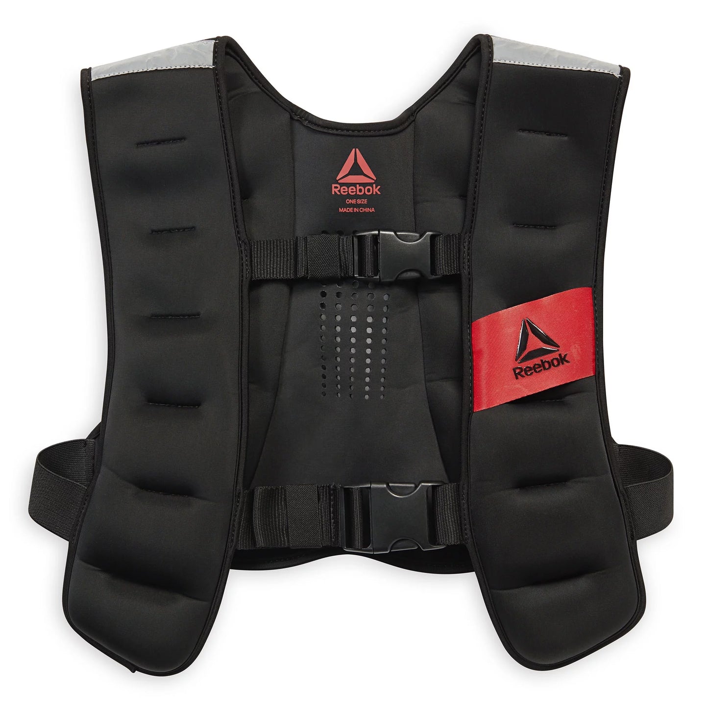 Reebok Weighted Vest 12lb - Adjustable, Breathable, Sweat-Resistant, Reflective Design for Total Body Strength & Progressive Training